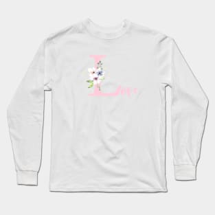 Pink Love Illustration Long Sleeve T-Shirt